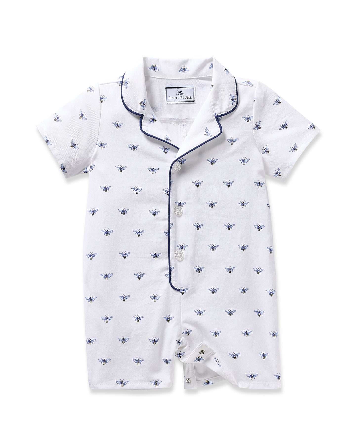 Baby's Twill Summer Romper in Buzzing Bees