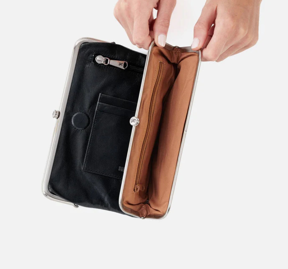 Lauren Clutch Wallet - Black With Gold