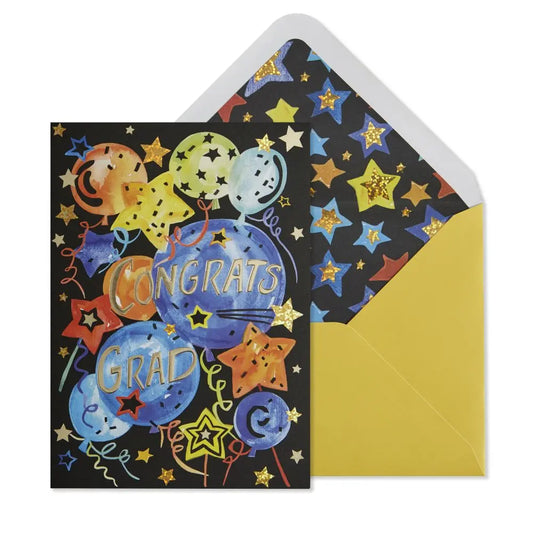 Grad Balloons And Lettering Graduation Card