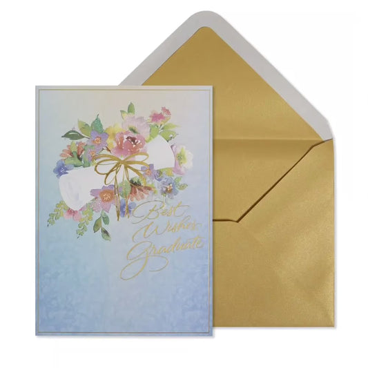 Femme Diploma And Flowers Graduation Card