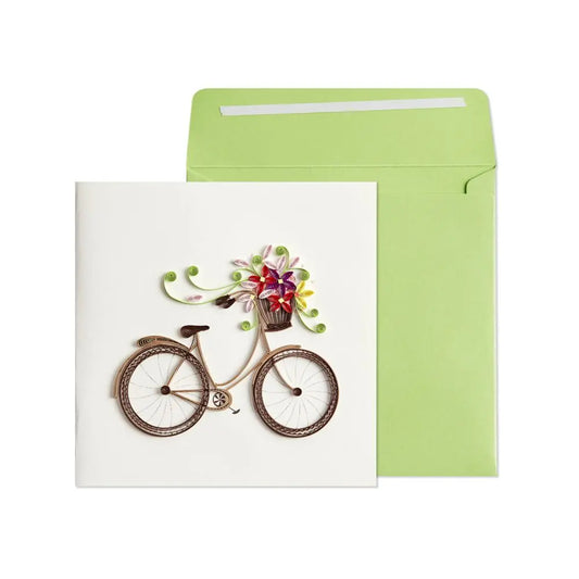 Quilled Bicycle Blank Card