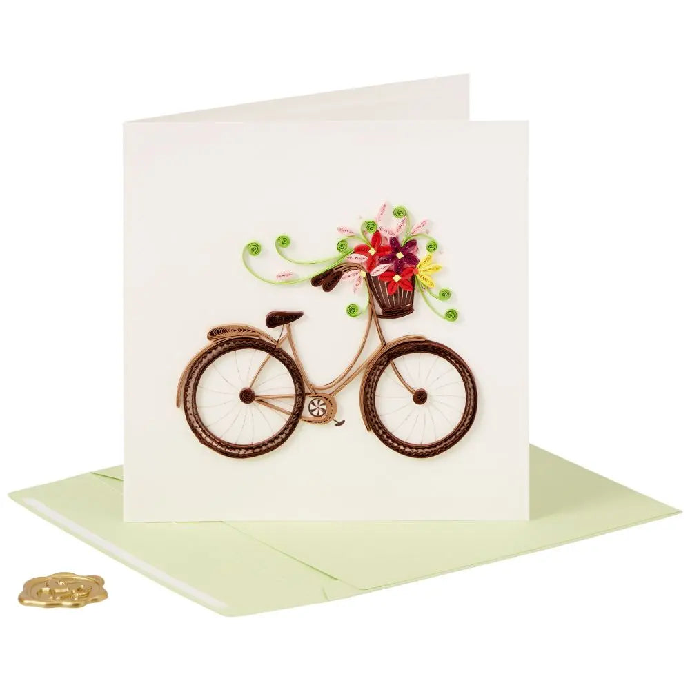 Quilled Bicycle Blank Card