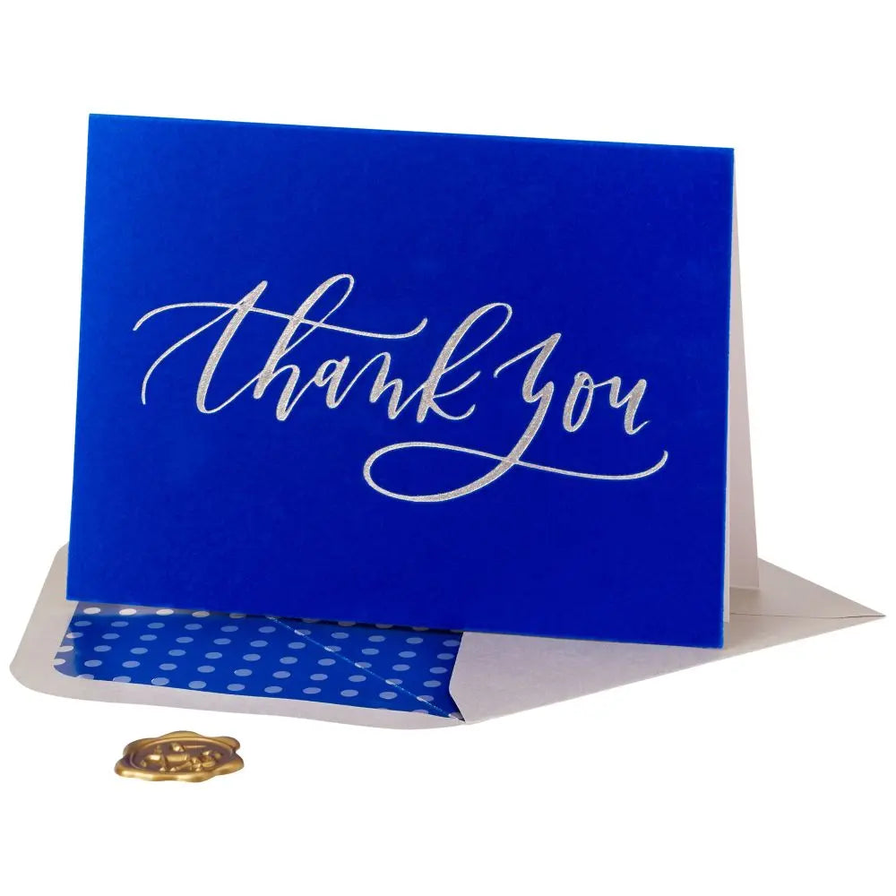 Thank You On Flocking Thank You Card