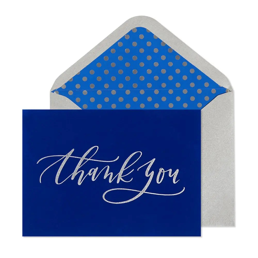 Thank You On Flocking Thank You Card