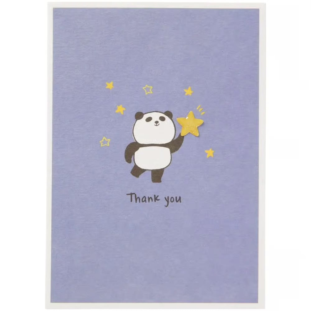 Panda With Flowers Thank You Card