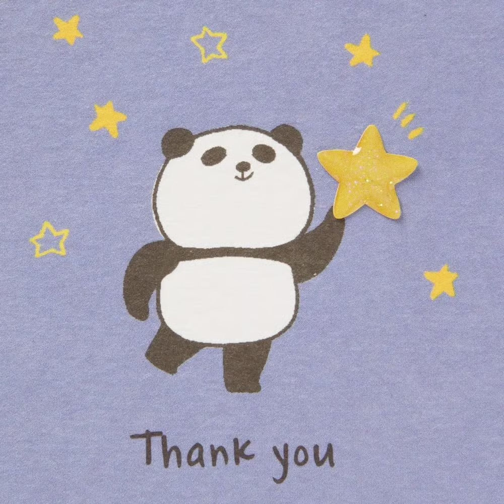Panda With Flowers Thank You Card