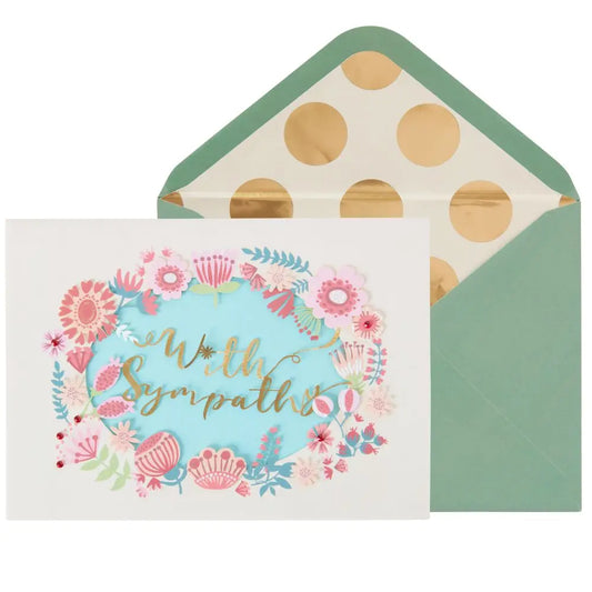 Flower Border & Lettering Sympathy Card