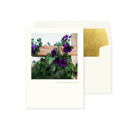 Photo Flowers On Fence Sympathy Card