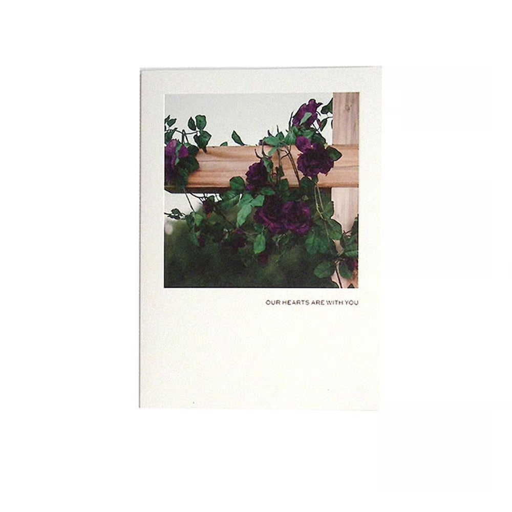 Photo Flowers On Fence Sympathy Card