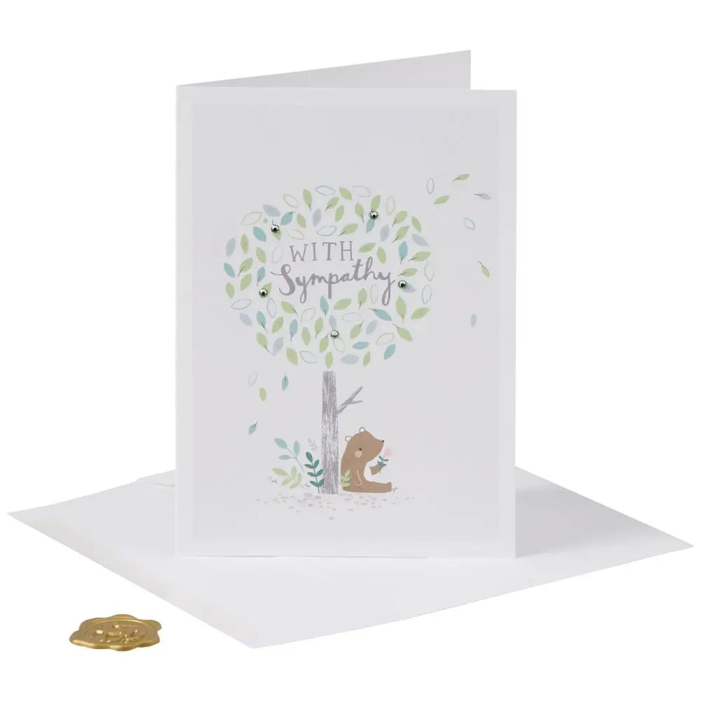 Bear Under Tree Sympathy Card