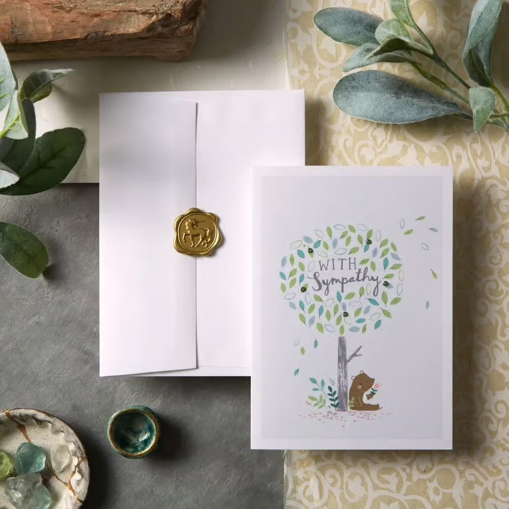Bear Under Tree Sympathy Card