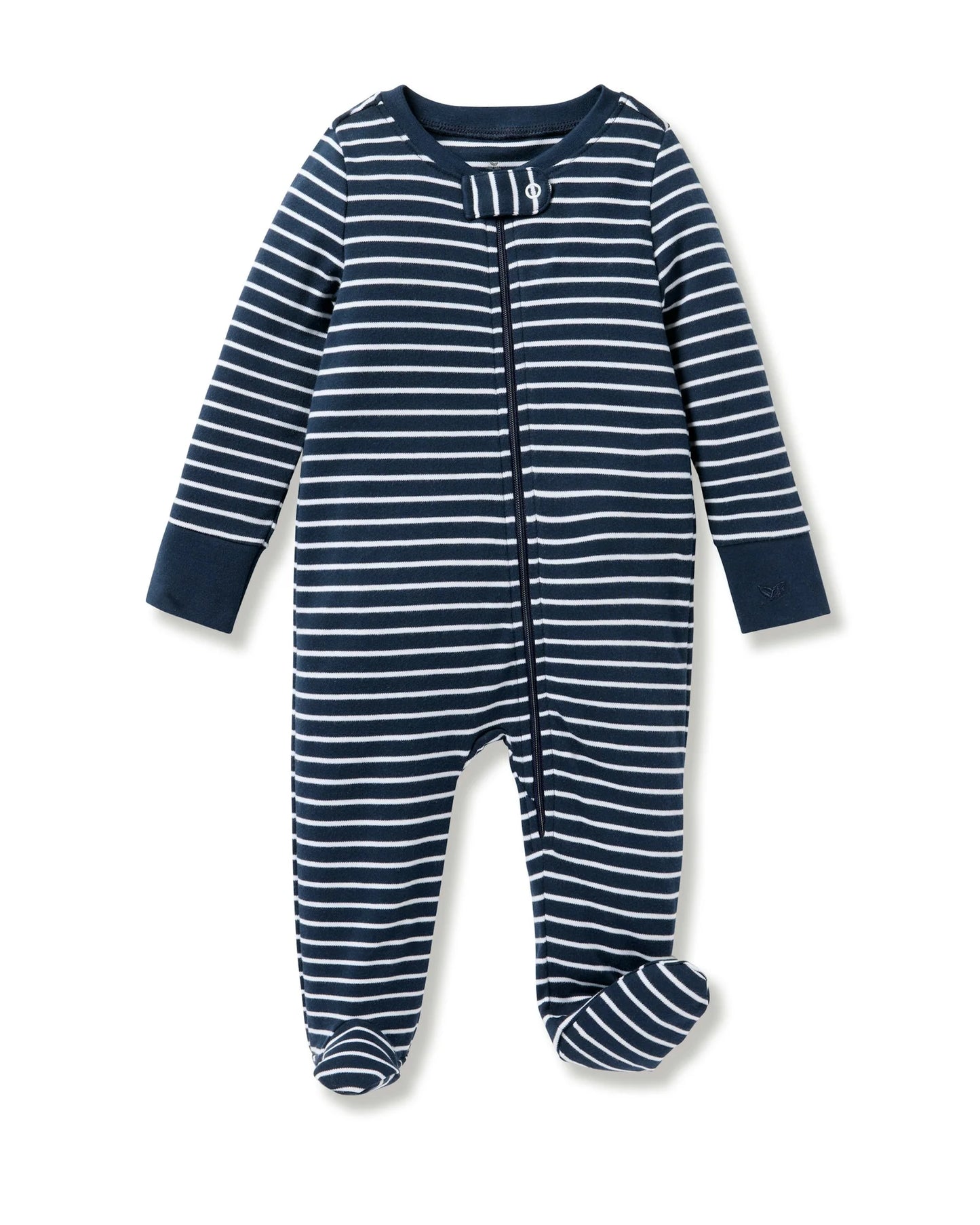 Baby's Pima Romper in Navy Stripes