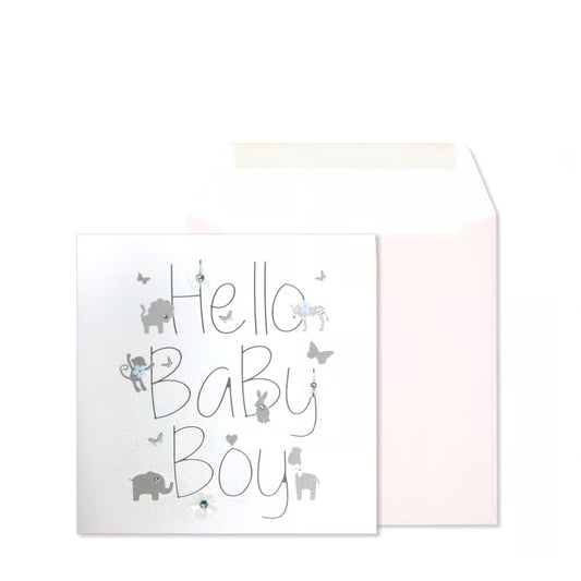 Hello Baby Boy Baby Congrats Card