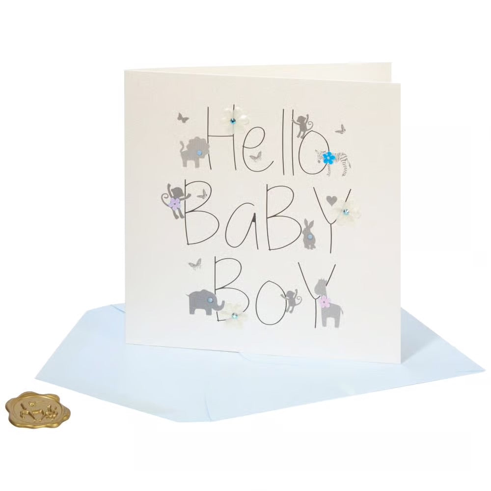 Hello Baby Boy Baby Congrats Card