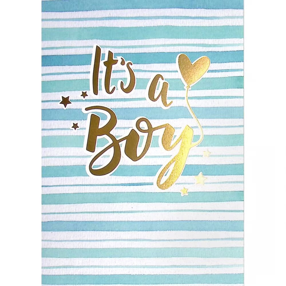 Watercolor Boy Baby Congratulations Card