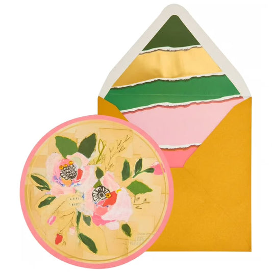 Paper Collage Floral Birthday Card