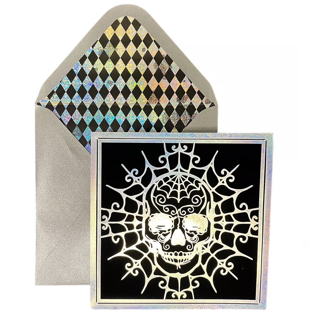Laser Cut Skull Halloween Card