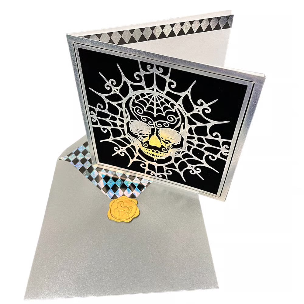 Laser Cut Skull Halloween Card