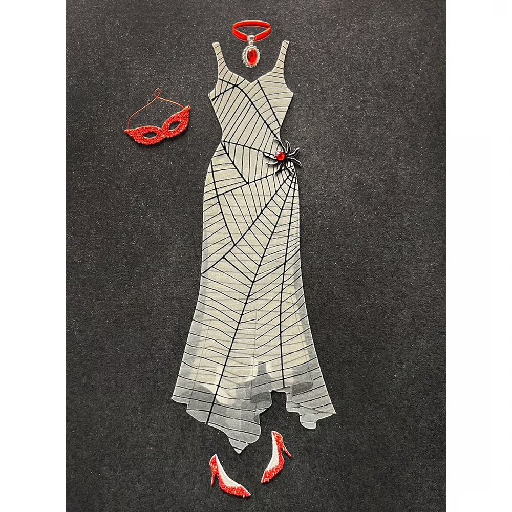 Spider Web Dress Halloween Card