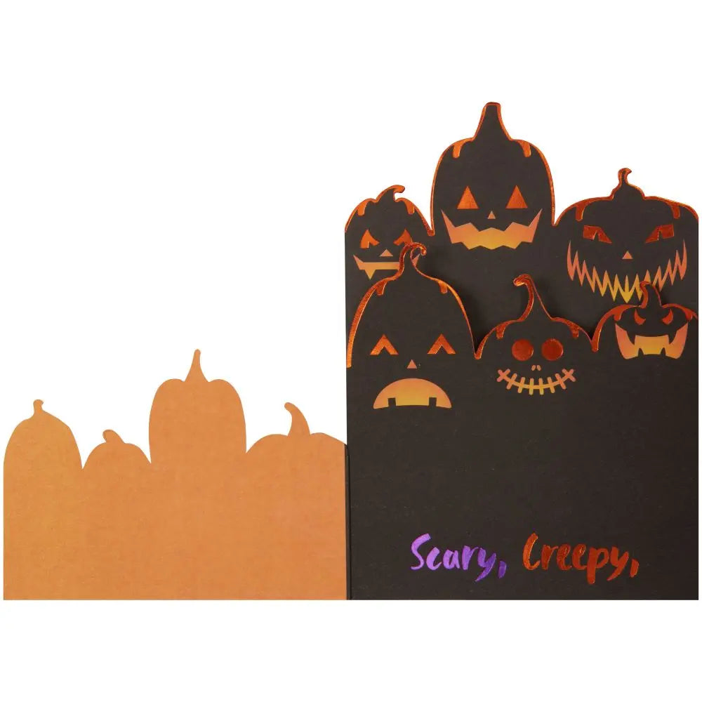 Dc 3-Fold Jack-O-Lanterns Halloween Card
