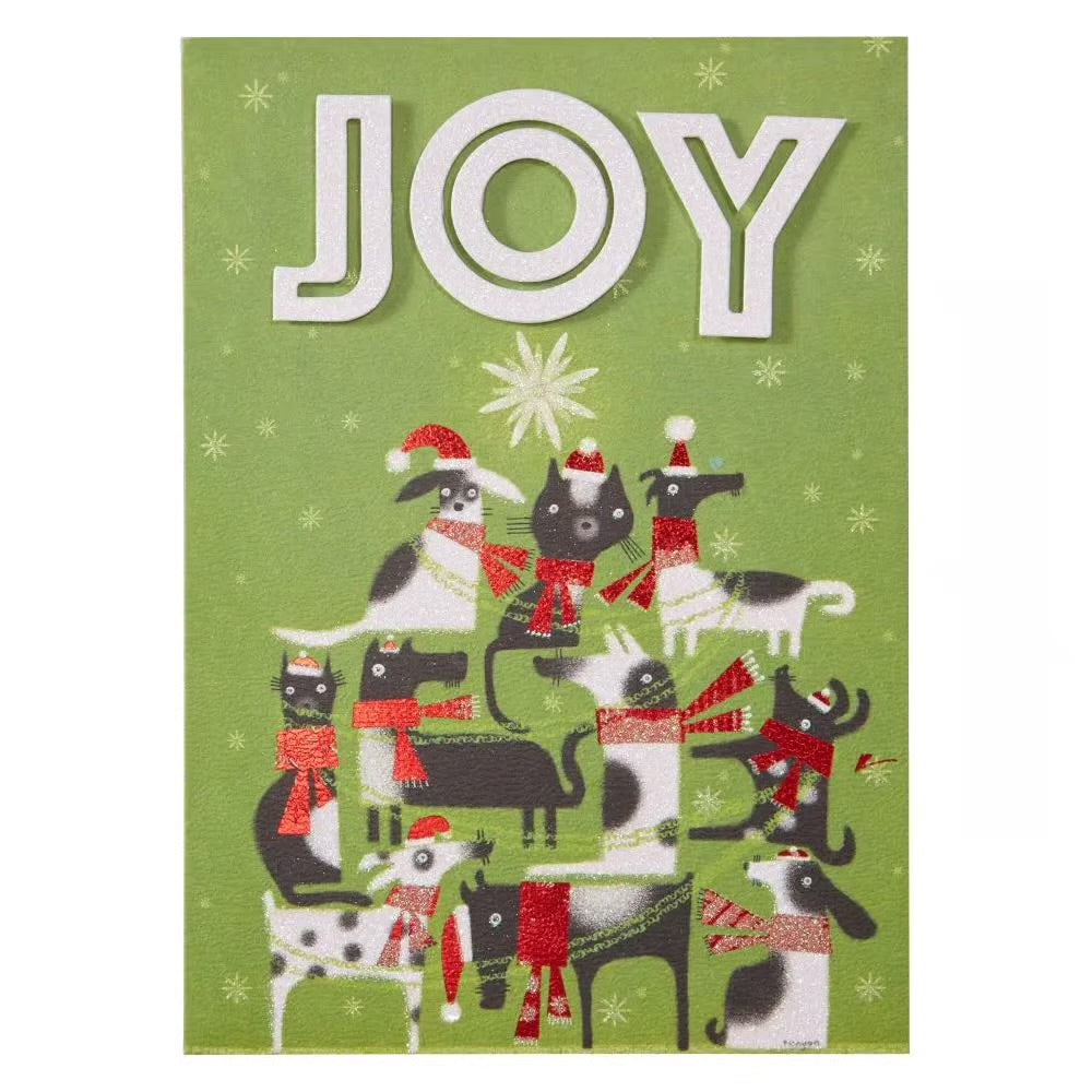 Dog And Cat Tree Christmas Card