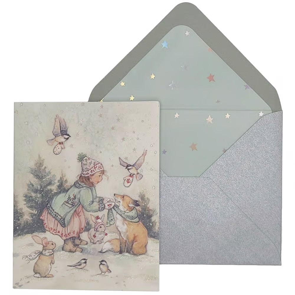 Storybook Girl and Animals Boxed Christmas Cards