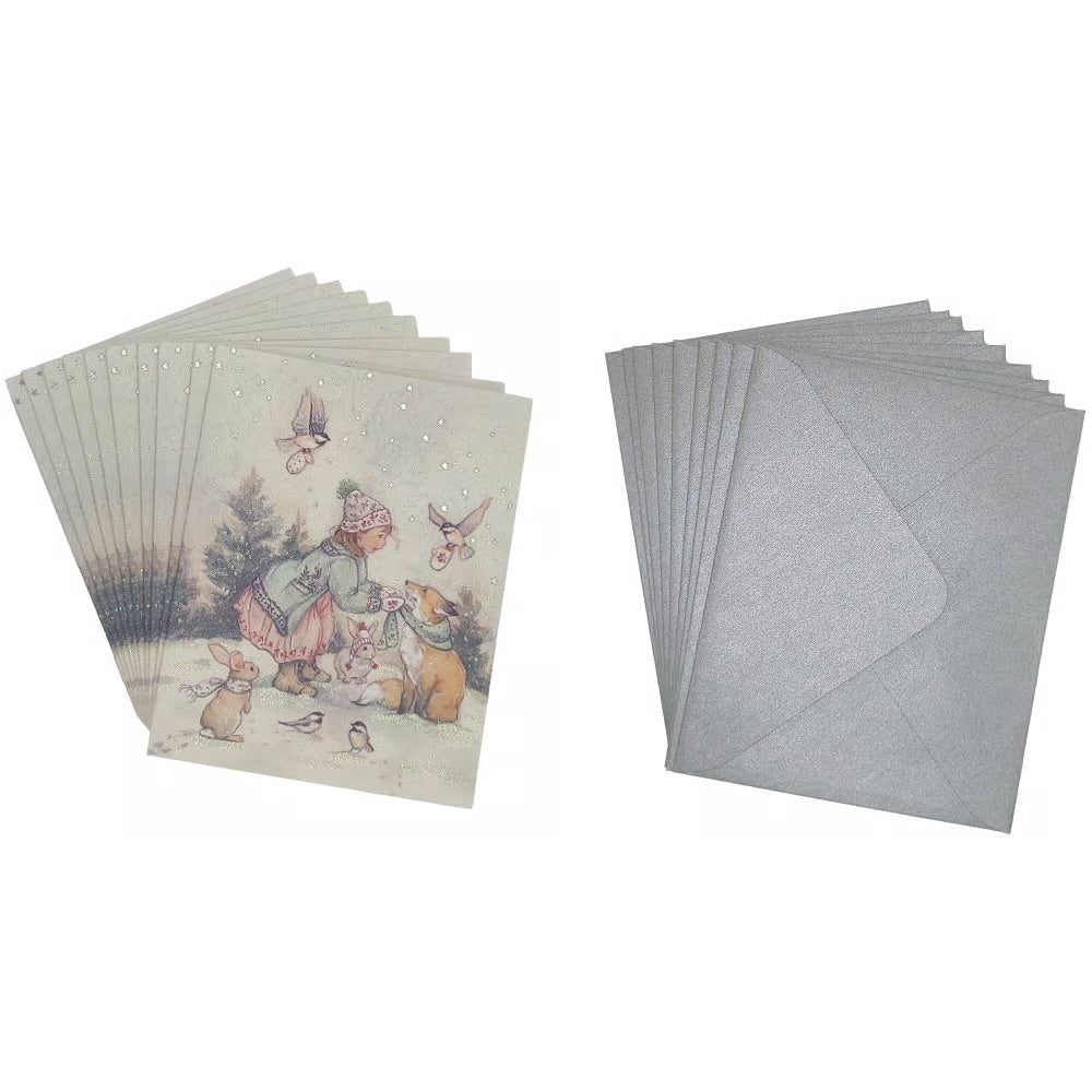 Storybook Girl and Animals Boxed Christmas Cards