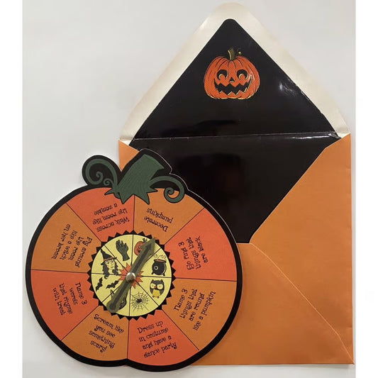 Pumpkin Spinner Game Halloween Card