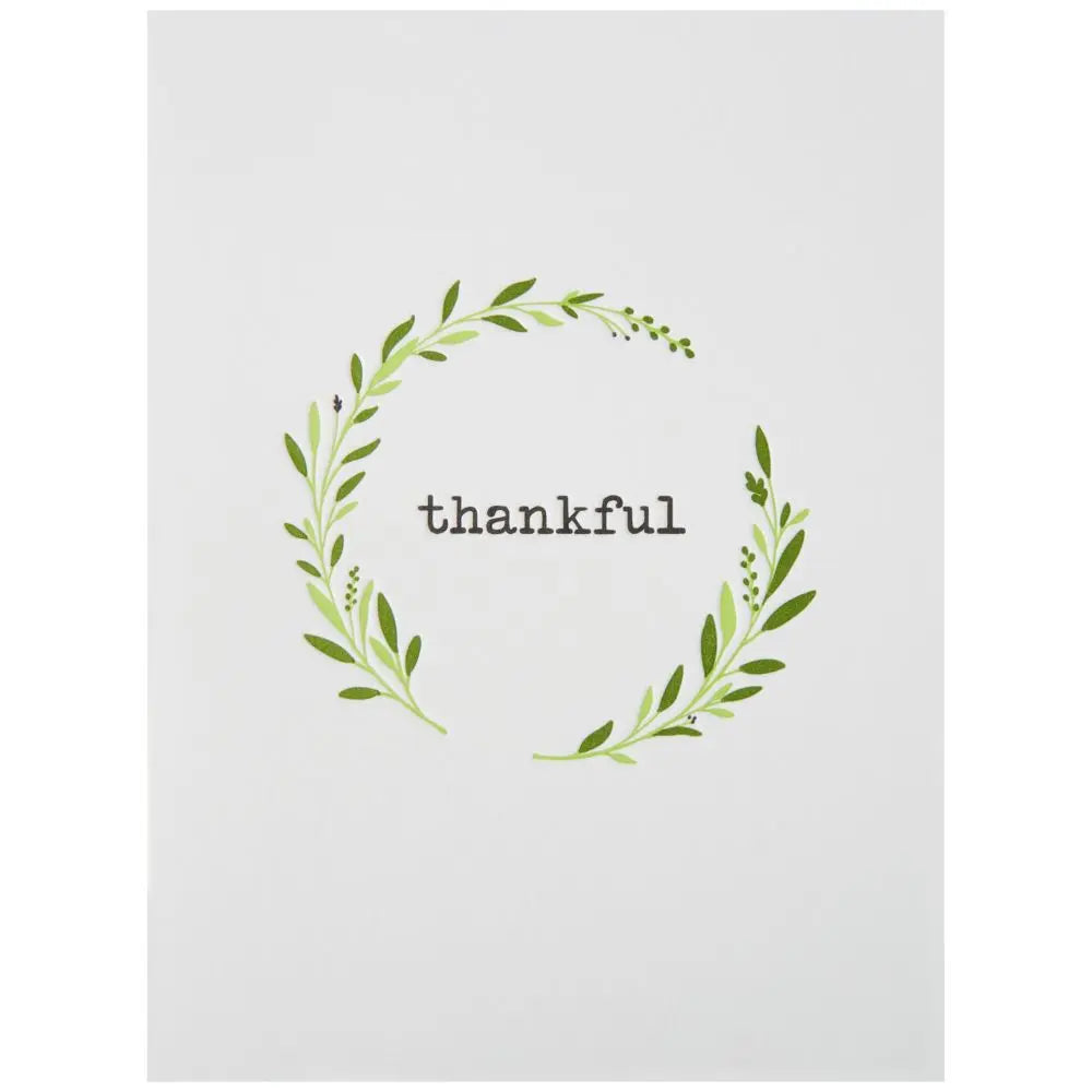 Simple Thankful Lettering Thanksgiving Card