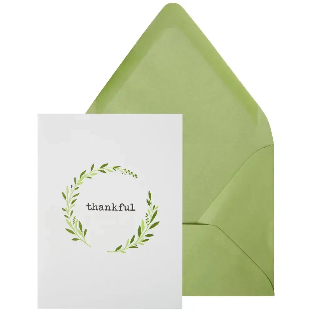 Simple Thankful Lettering Thanksgiving Card