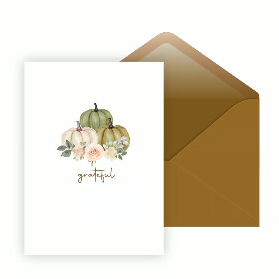 Calligraphy Earth Tone Thanksgiving Card