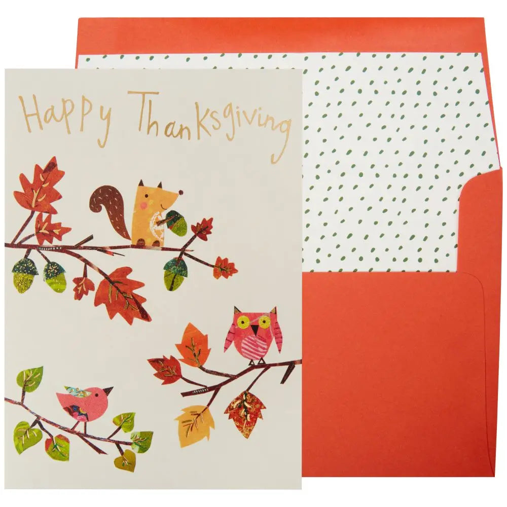 Watercolor Fall Foliage Thanksgiving Card