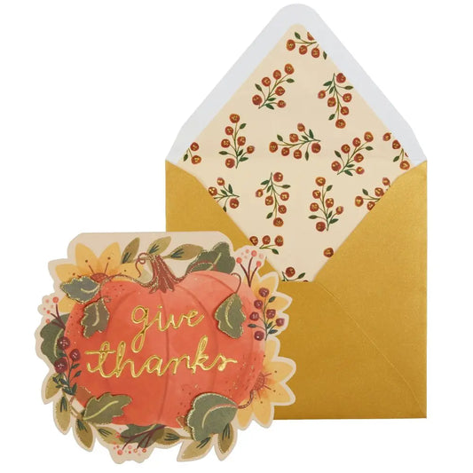 Give Thanks Pumpkin Thanksgiving Card