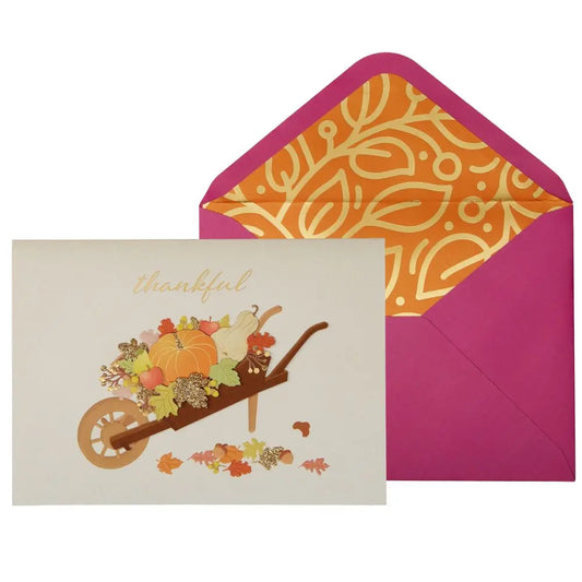 Wheelbarrow With Pumpkins Thanksgiving Card