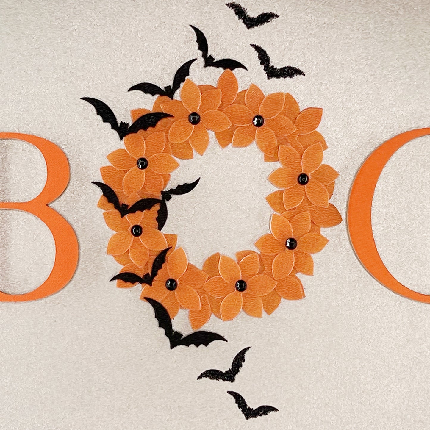 Handmade Boo Wreath Halloween Card