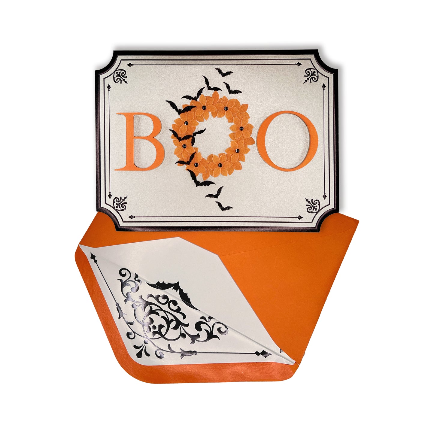 Handmade Boo Wreath Halloween Card