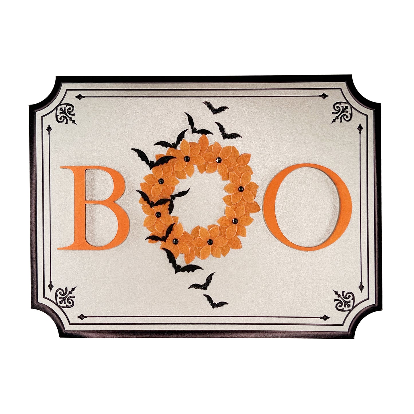 Handmade Boo Wreath Halloween Card