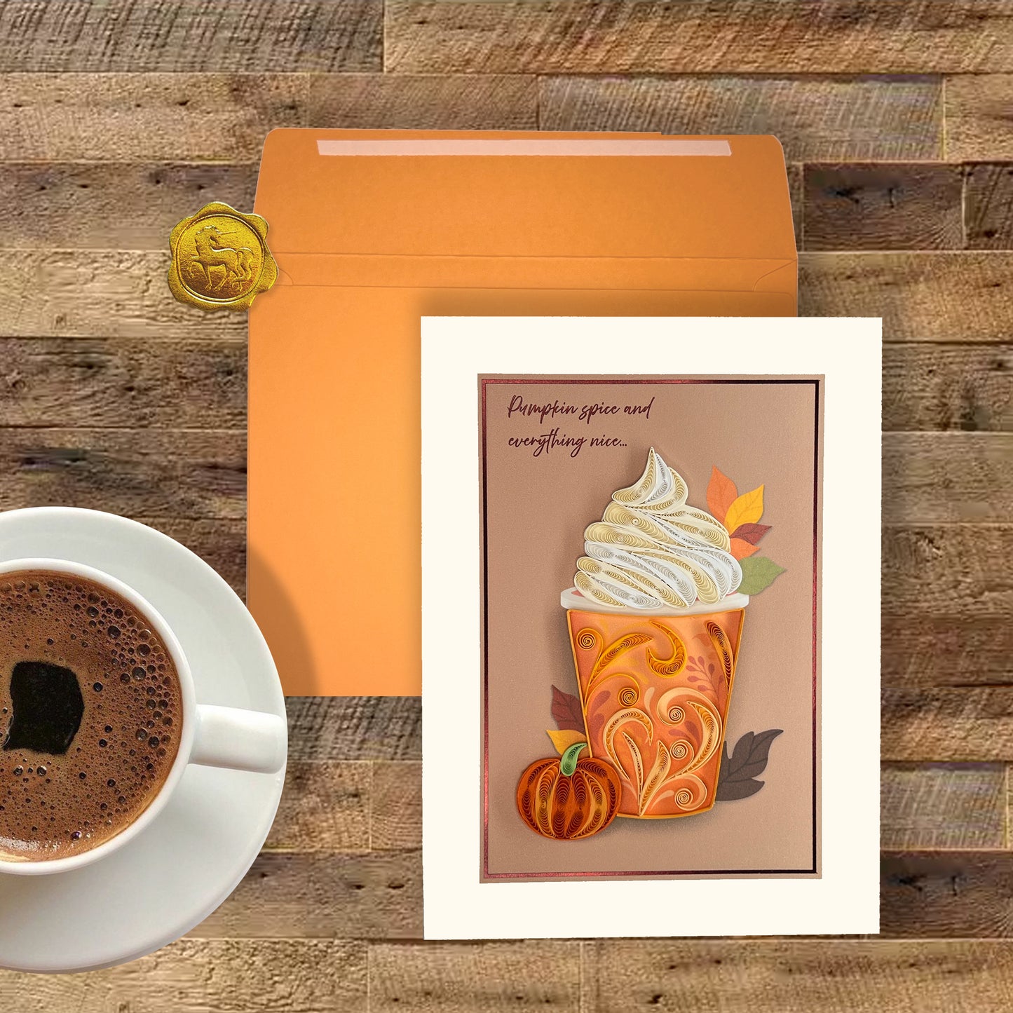 Pumpkin Spice Latte Thanksgiving Card