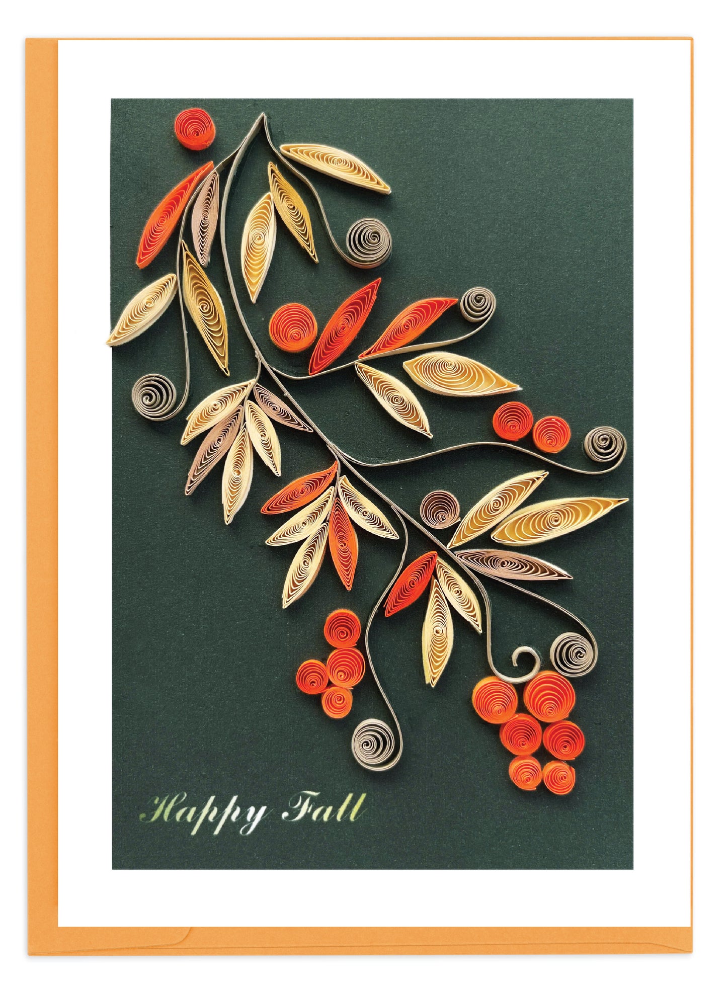 Quilling Branch with Leaves Thanksgiving Card