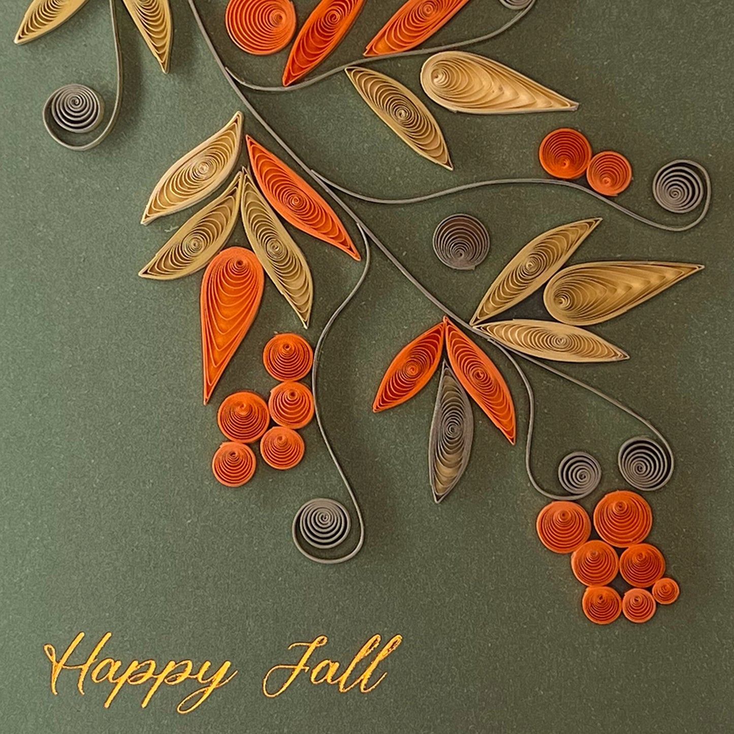 Quilling Branch with Leaves Thanksgiving Card