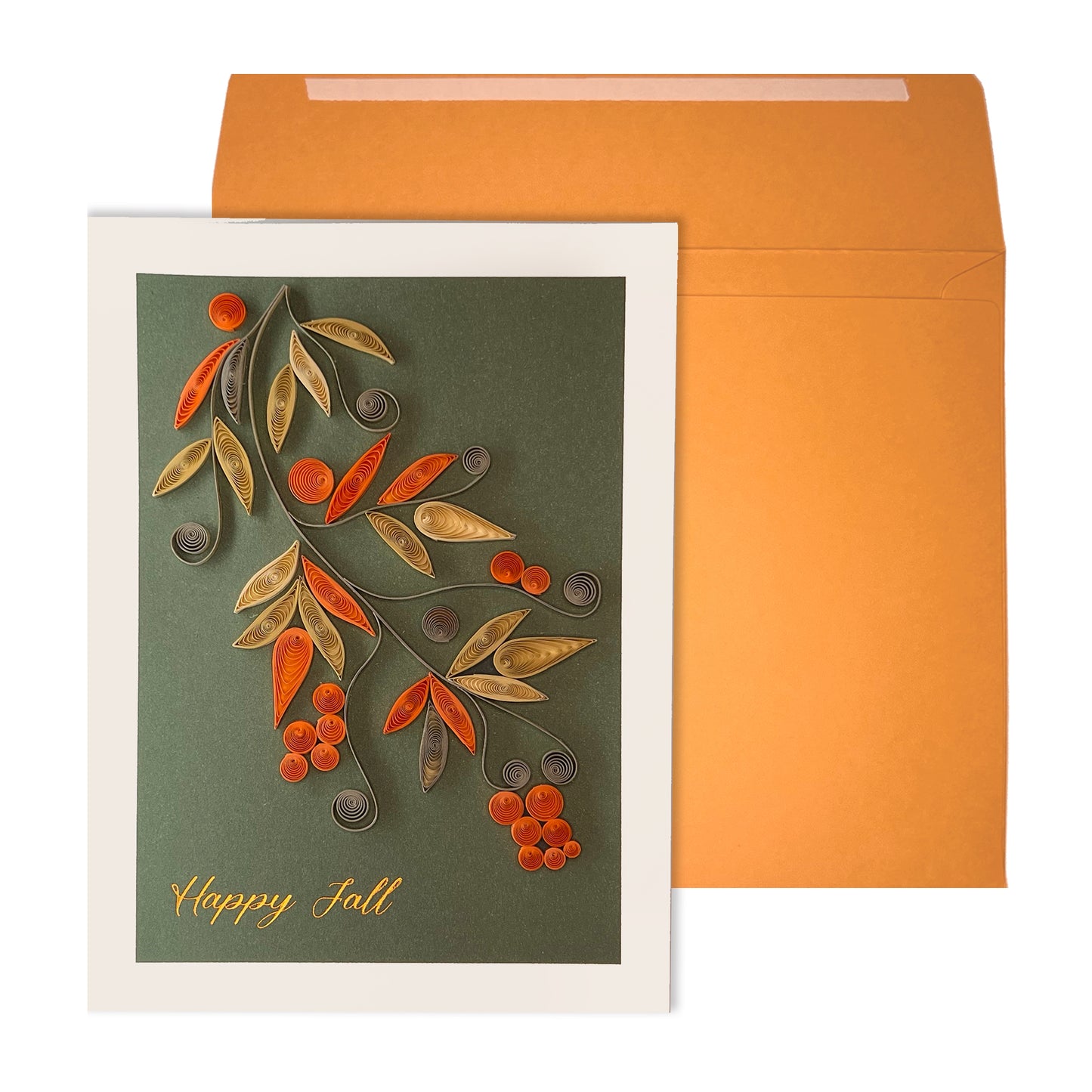 Quilling Branch with Leaves Thanksgiving Card