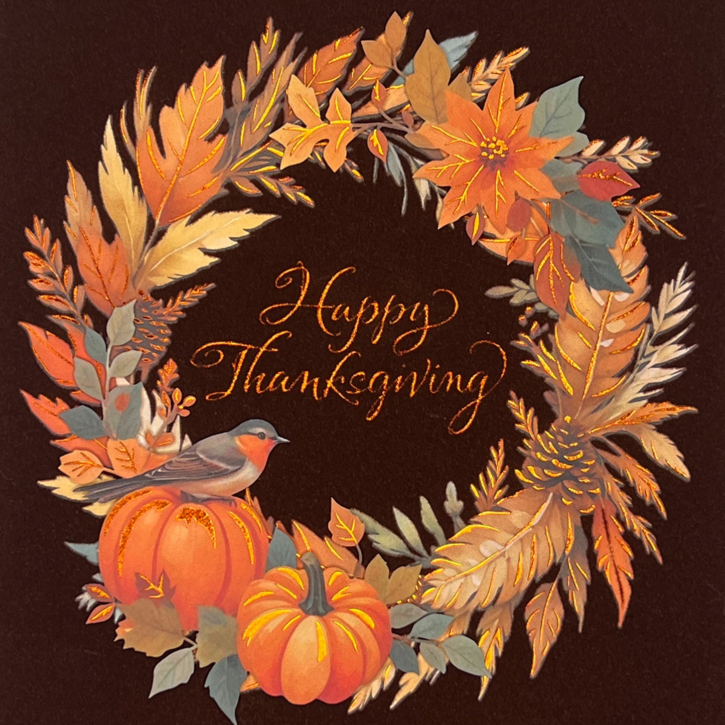 Handmade Wreath Thanksgiving Card