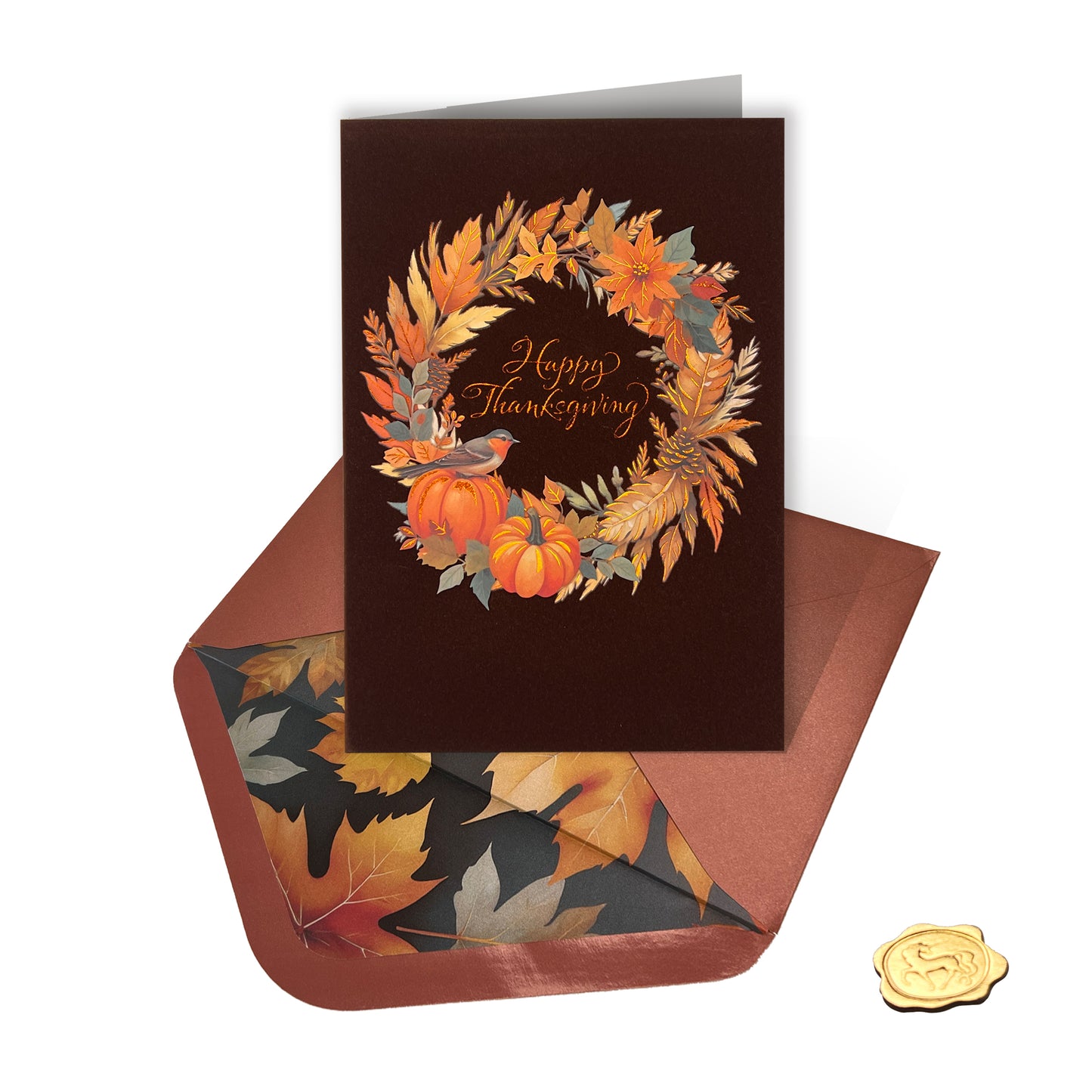 Handmade Wreath Thanksgiving Card