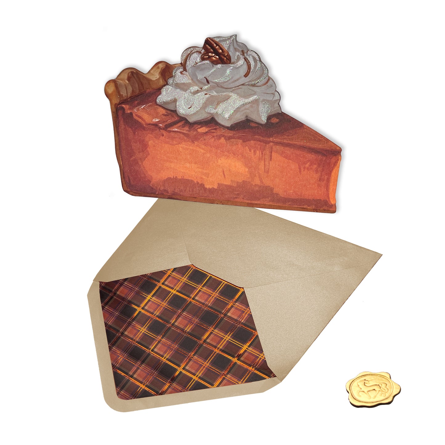 Die-Cut Pumpkin Pie Thanksgiving Card