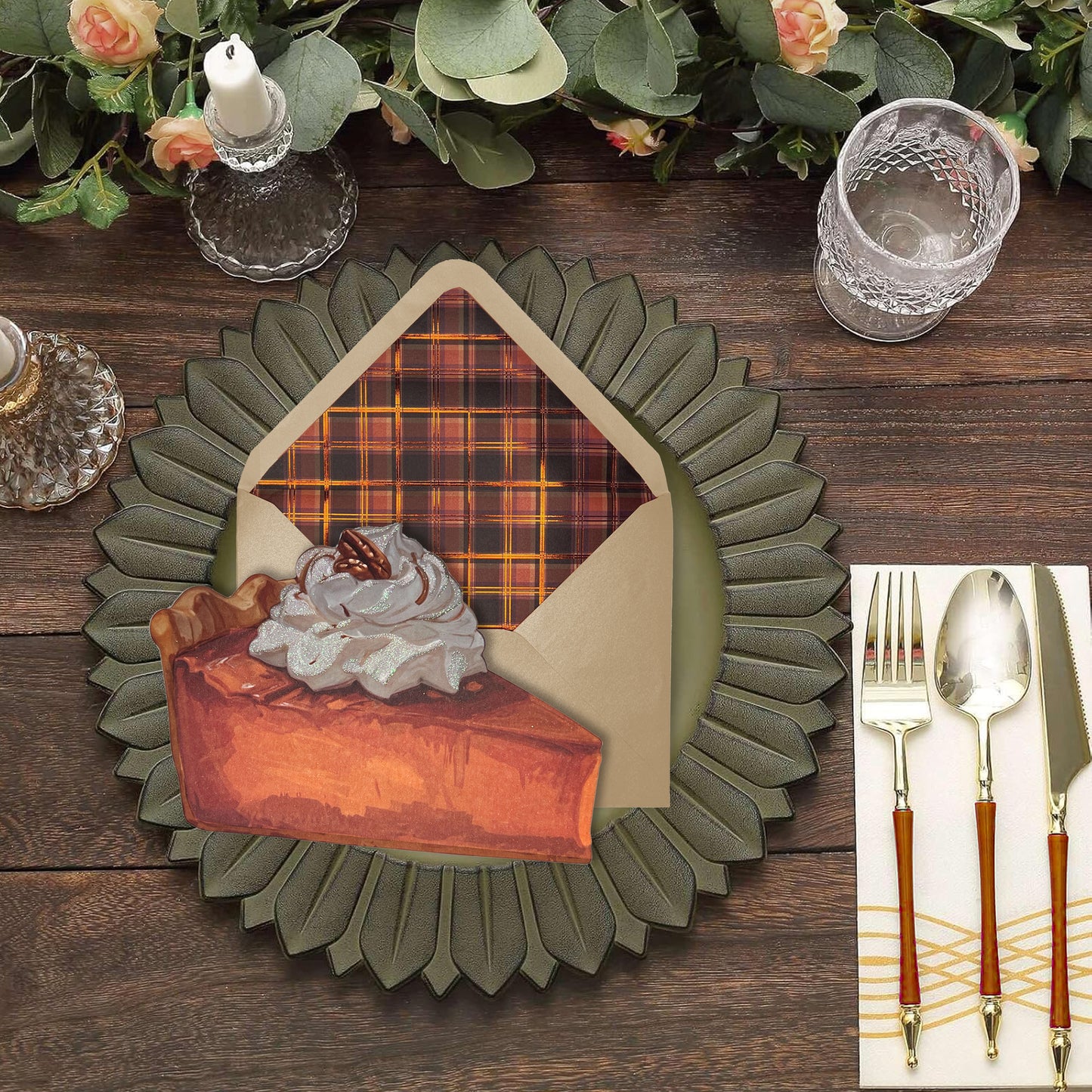Die-Cut Pumpkin Pie Thanksgiving Card