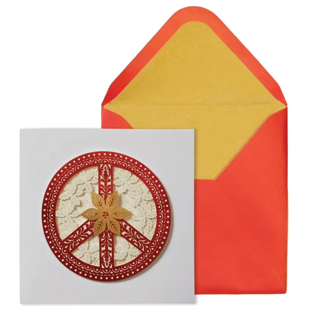 Laser Cut Peace Sign Christmas Card