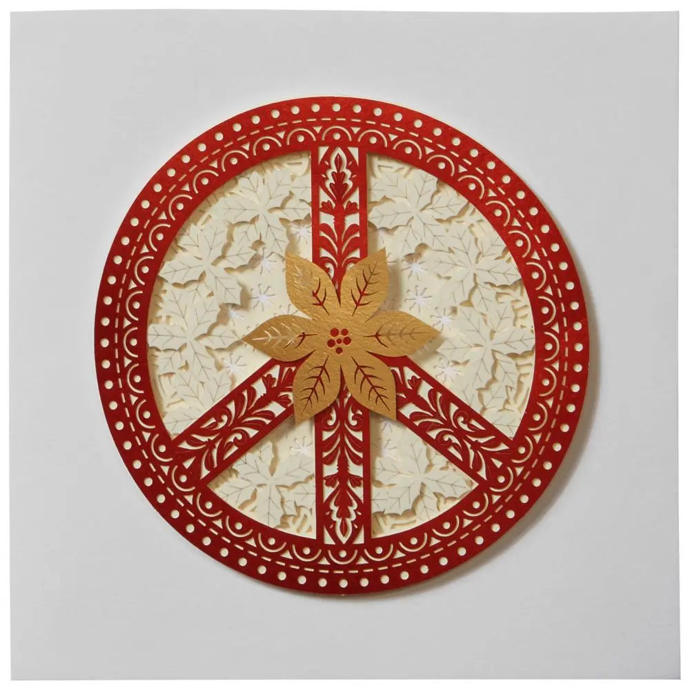 Laser Cut Peace Sign Christmas Card
