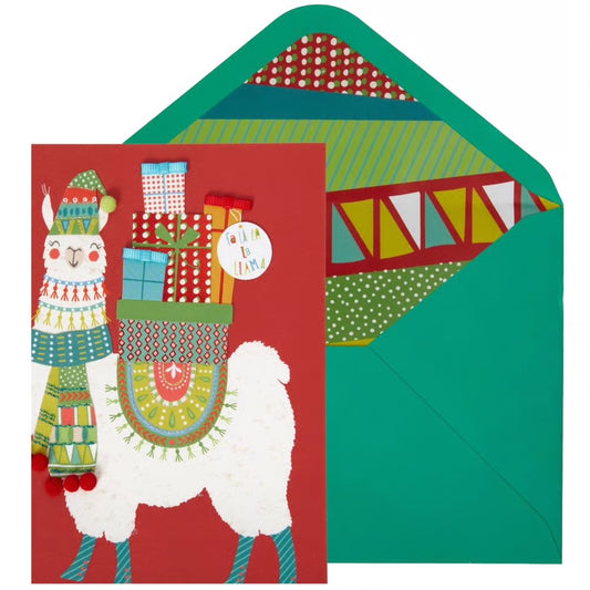Llama In Xmas Togs Christmas Card