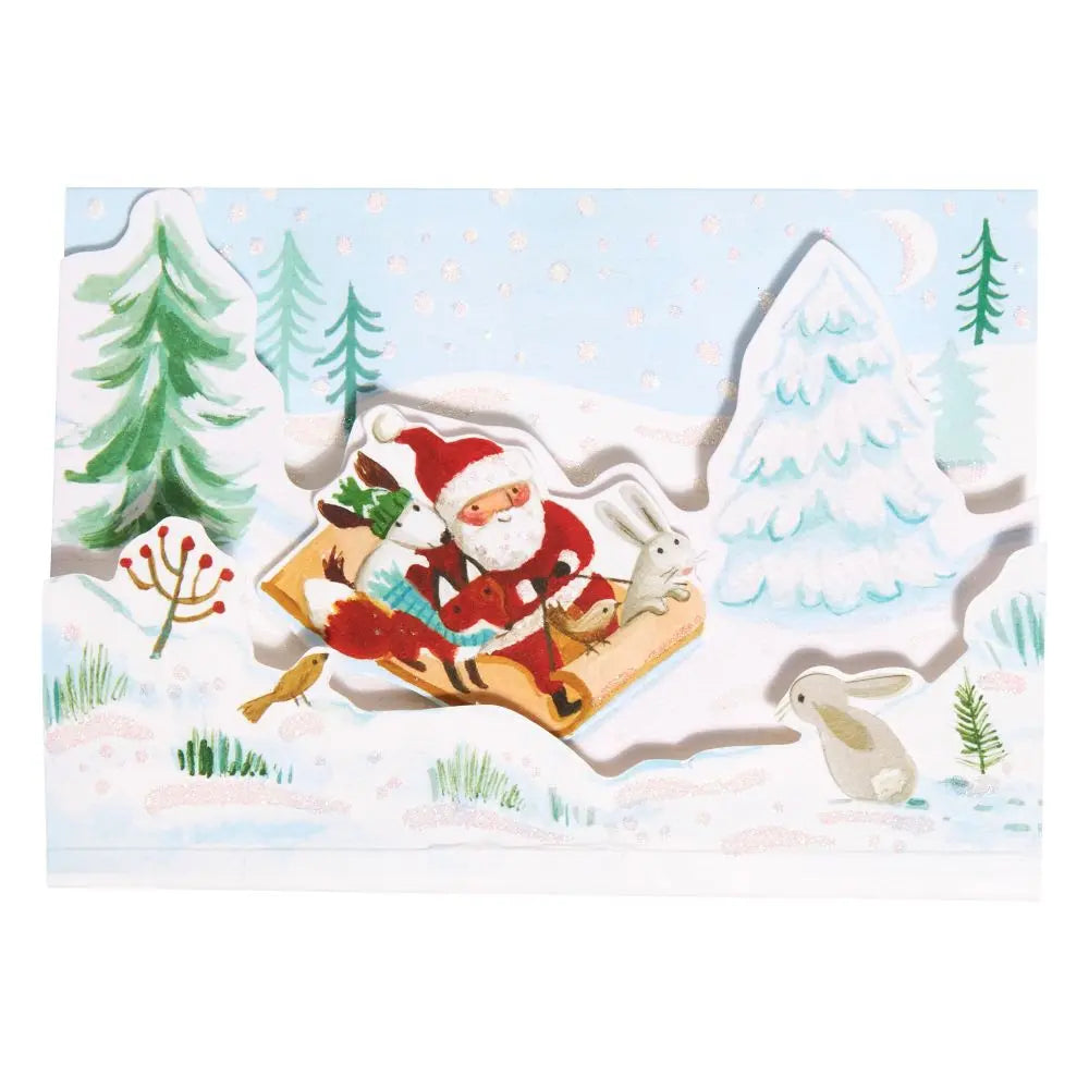 Santa Sledding Christmas Card