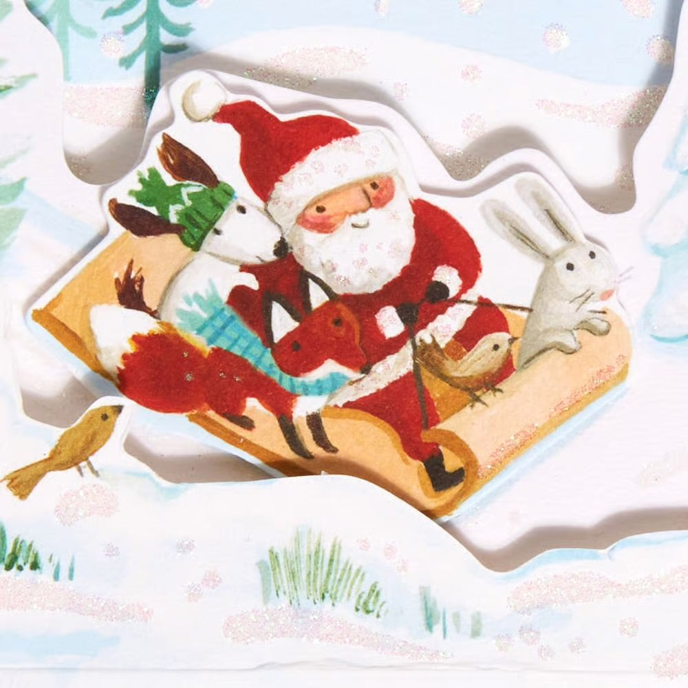 Santa Sledding Christmas Card